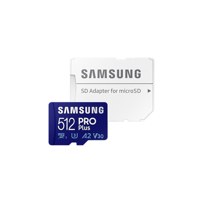 SAMSUNG PRO Plus 512 GB SDXC (2023), Speicherkarte(UHS-I U3, Class 10, V30, inkl. USB-Adapter)