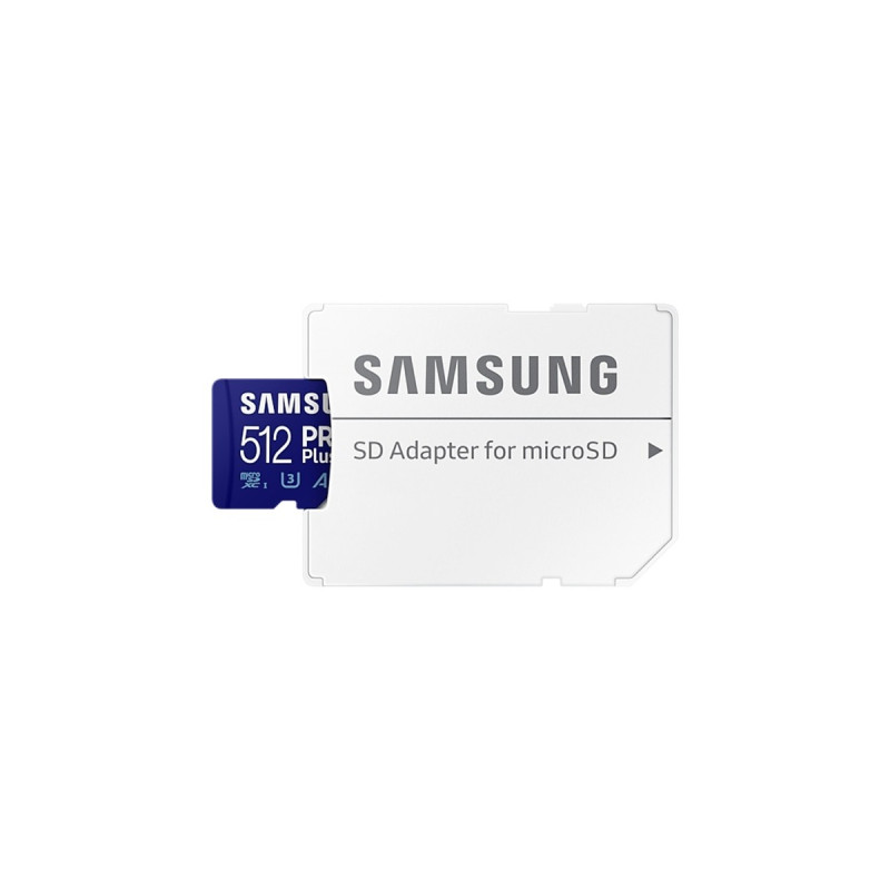 SAMSUNG PRO Plus 512 GB SDXC (2023), Speicherkarte(UHS-I U3, Class 10, V30, inkl. USB-Adapter)