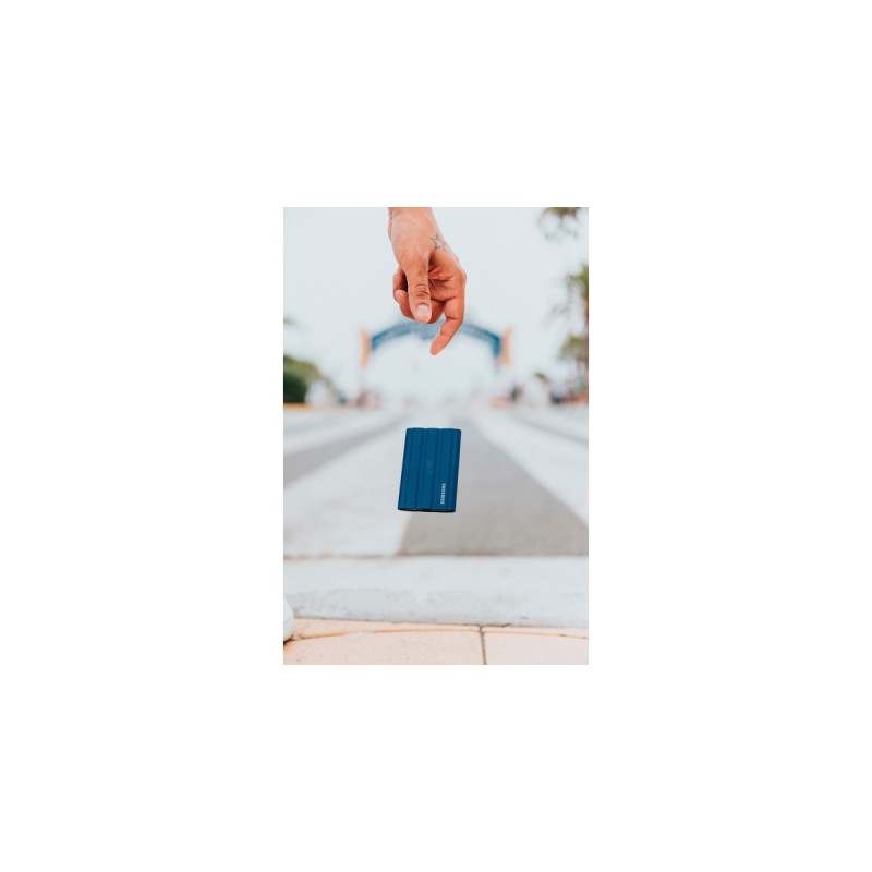 SAMSUNG Portable SSD T7 Shield 2 TB, Externe SSD(blau, USB-C 3.2 Gen 2 (10 Gbit/s), extern)