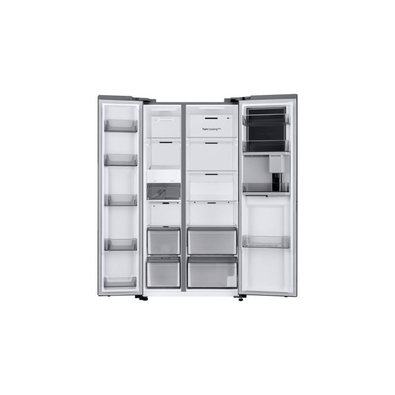 SAMSUNG RH69B8920S9/EG RS8000, Side-by-Side(edelstahl/silber, Food Showcase Tür, Beverage Center, Festwasseranschluss)