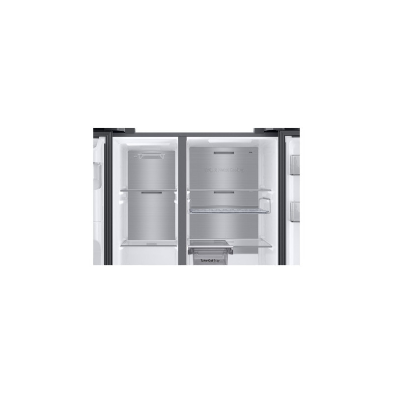 SAMSUNG RS6GCG885DB1EG, Side-by-Side(edelstahl (dunkel), AI Energy Mode, Metal Cooling, Festwasseranschluss)