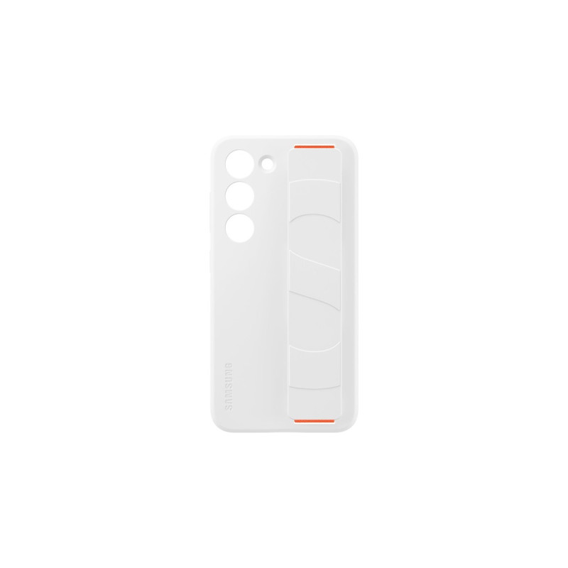 SAMSUNG Silicone Grip Case, Schutzhülle(weiß/orange, Samsung Galaxy S23)