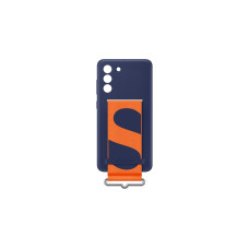 SAMSUNG Silicone cover with Strap, Handyhülle(dunkelblau/orange, Samsung Galaxy S21 FE 5G)