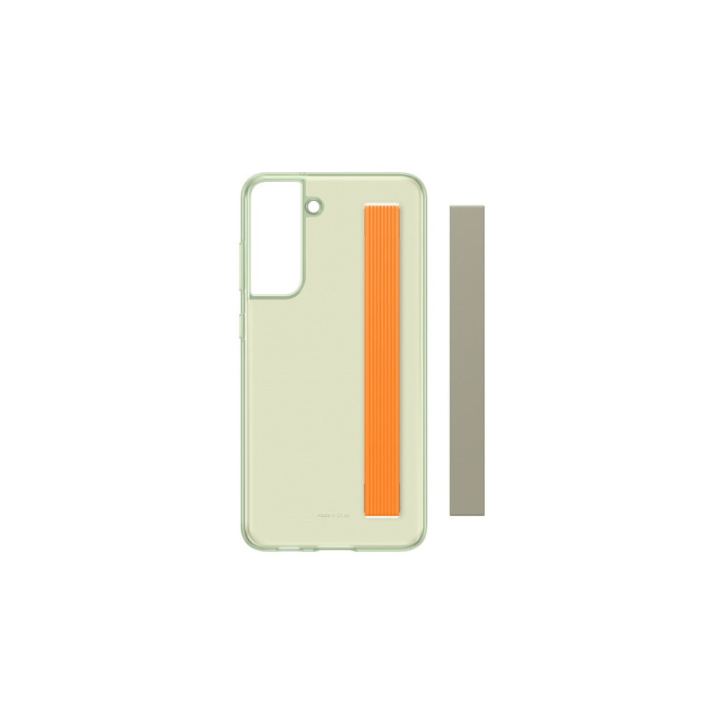 SAMSUNG Slim Strap Cover, Handy(olivgrün/orange, Samsung Galaxy S21 FE)