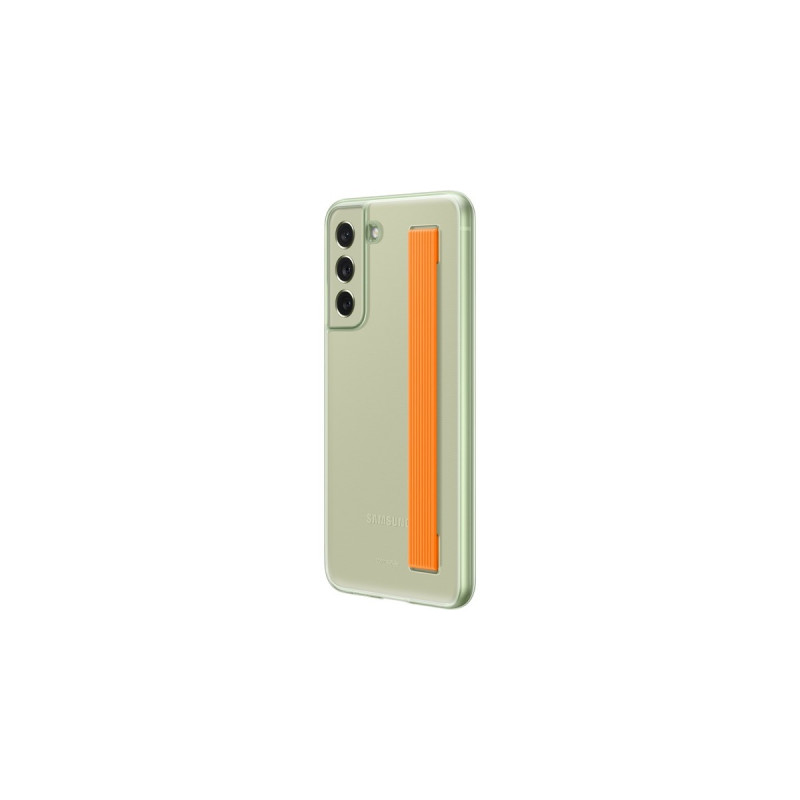 SAMSUNG Slim Strap Cover, Handy(olivgrün/orange, Samsung Galaxy S21 FE)