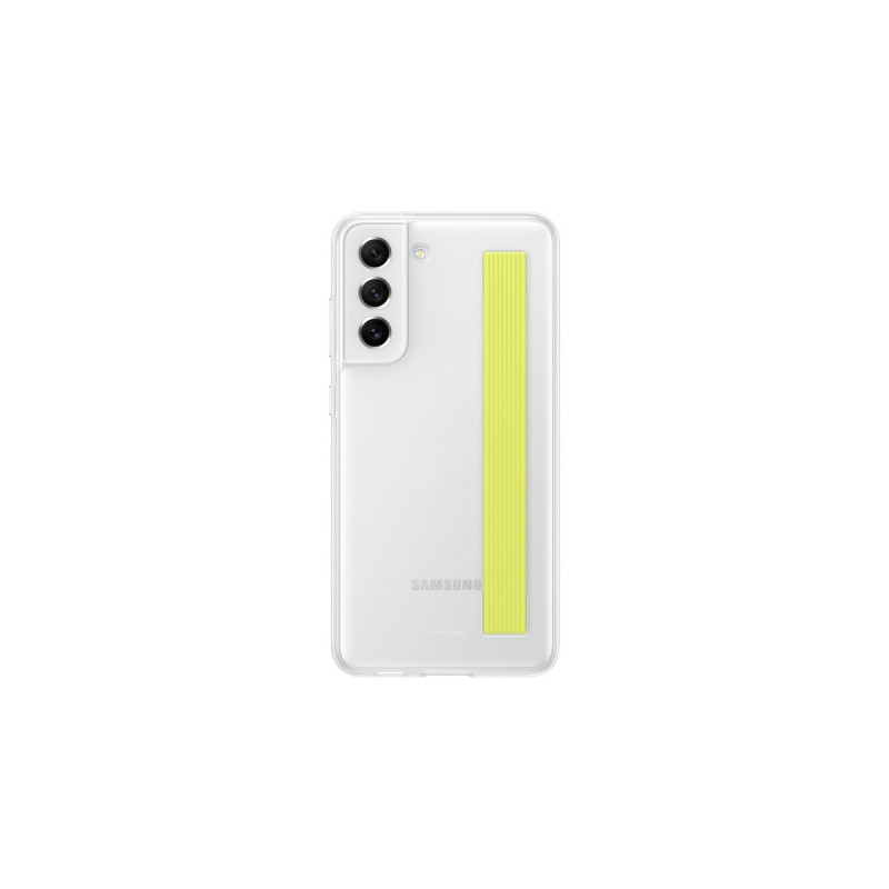 SAMSUNG Slim Strap Cover, Handy(weiß/gelb, Samsung Galaxy S21 FE)