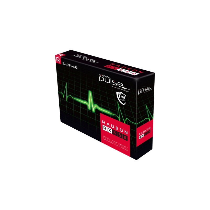SAPPHIRE Radeon RX 550 PULSE, Grafikkarte(HDMI, DisplayPort, DVI-D)