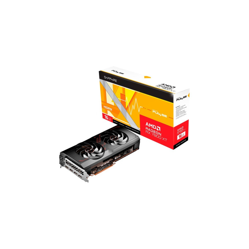 SAPPHIRE Radeon RX 7800 XT PULSE GAMING 16G, Grafikkarte(RDNA 3, GDDR6, 2x DisplayPort, 2x HDMI 2.1)