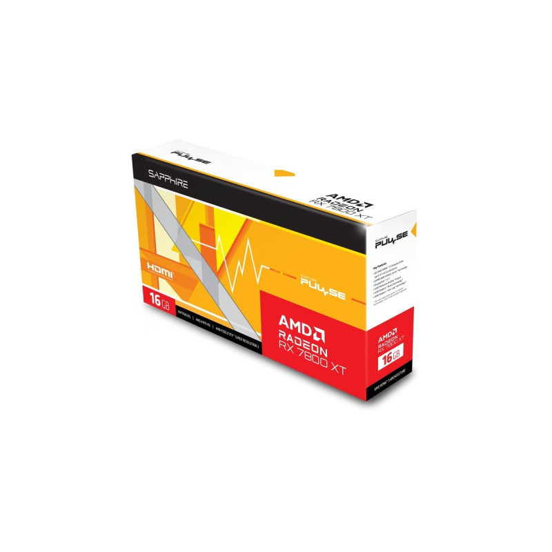 SAPPHIRE Radeon RX 7800 XT PULSE GAMING 16G, Grafikkarte(RDNA 3, GDDR6, 2x DisplayPort, 2x HDMI 2.1)
