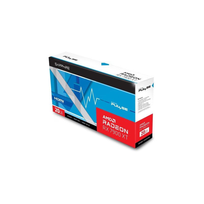 SAPPHIRE Radeon RX 7900 XT PULSE 20GB, Grafikkarte(RDNA 3, GDDR6, 2x DisplayPort, 2x HDMI 2.1)