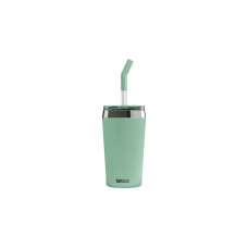 SIGG Kaffeebecher Helia Milky Green 0,45L, Thermobecher(hellgrün, mit Trinkhalm)