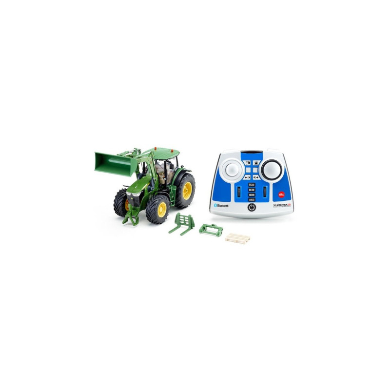 SIKU CONTROL32 John Deere 7310R mit Frontlader und Bluetooth-Fernsteuermodul, RC(grün, 1:32)