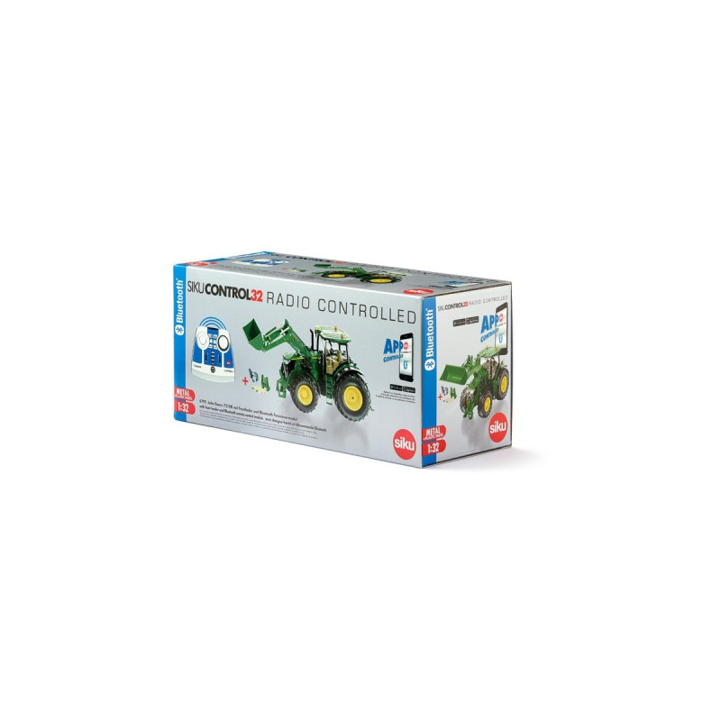 SIKU CONTROL32 John Deere 7310R mit Frontlader und Bluetooth-Fernsteuermodul, RC(grün, 1:32)