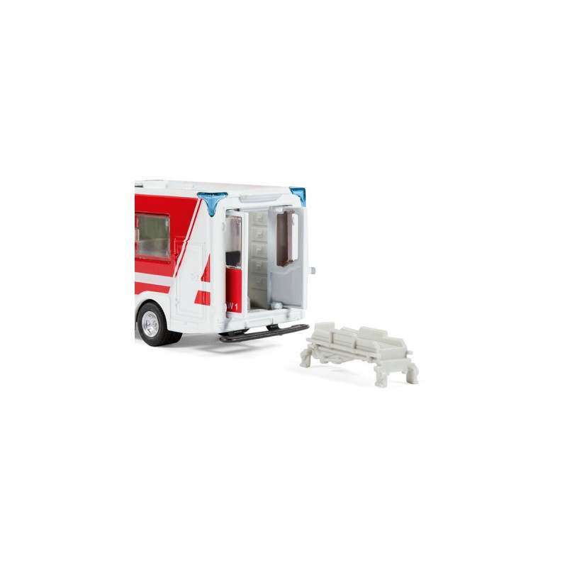 SIKU SUPER Mercedes-Benz Sprinter Miesen Typ C Rettungswagen, Modellfahrzeug(rot/weiß)