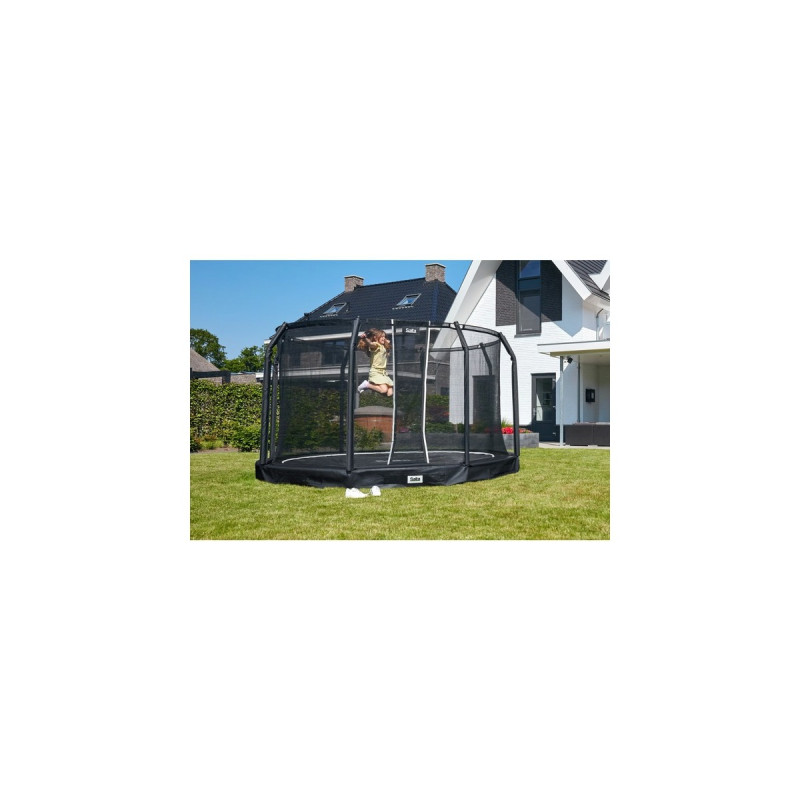 Salta Trampolin Premium Ground, Fitnessgerät(schwarz, rund, 427 cm, inkl. Sicherheitsnetz)
