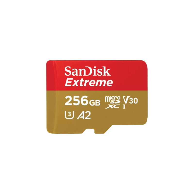SanDisk Extreme 256 GB microSDXC, Speicherkarte(UHS-I U3, Class 10, V30, A2)