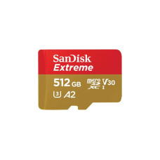 SanDisk Extreme 512 GB microSDXC, Speicherkarte(UHS-I U3, Class 10, V30, A2)