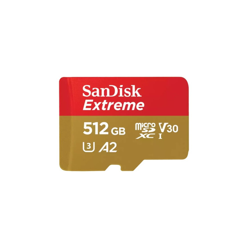 SanDisk Extreme 512 GB microSDXC, Speicherkarte(UHS-I U3, Class 10, V30, A2)