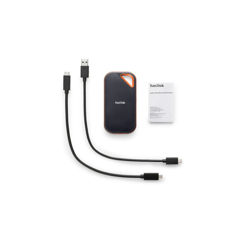 SanDisk Extreme PRO Portable SSD V2 2 TB, Externe SSD(schwarz/orange, USB-C 3.2 Gen 2x2 (20 Gbit/s))