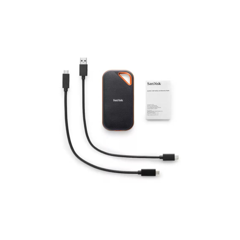 SanDisk Extreme PRO Portable SSD V2 4 TB, Externe SSD(schwarz/orange, USB-C 3.2 Gen 2x2 (20 Gbit/s))