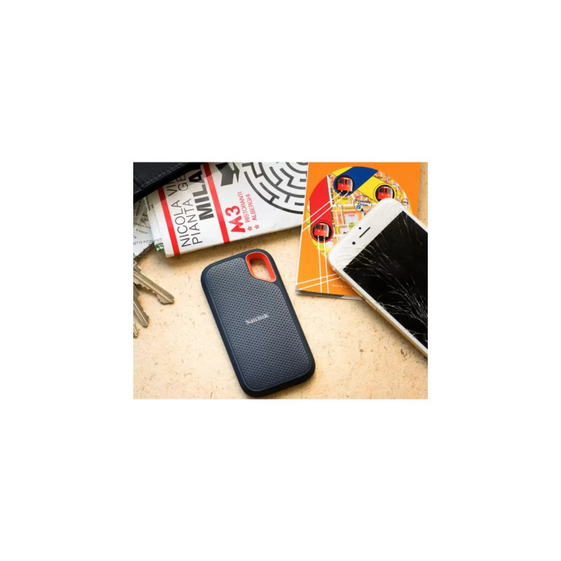 SanDisk Extreme Portable SSD V2 4 TB, Externe SSD(schwarz/orange, USB-C 3.2 Gen 2 (10 Gbit/s))