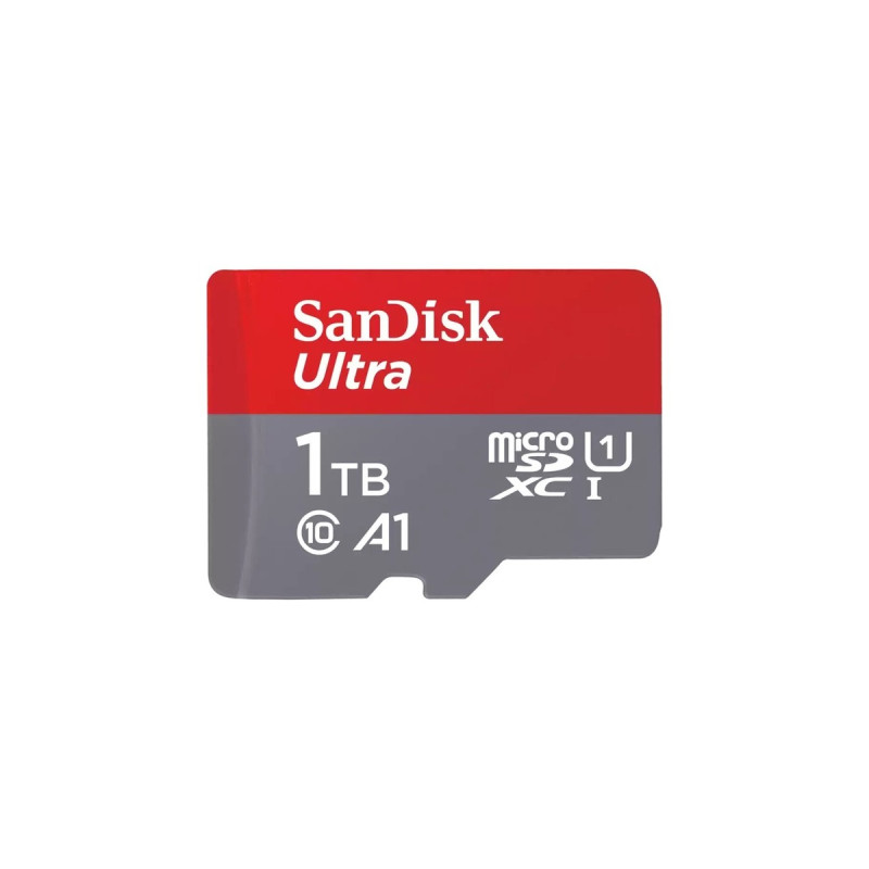 SanDisk Ultra 1 TB microSDXC, Speicherkarte(grau/rot, UHS-I U1, Class 10, A1)
