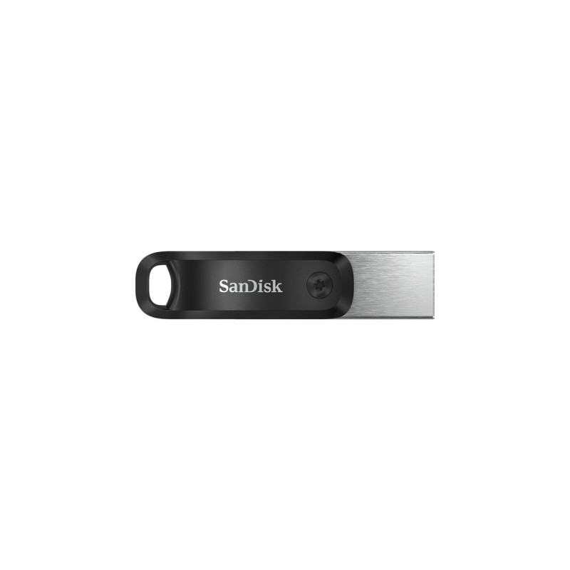 SanDisk iXpand Go 128 GB, USB-Stick(schwarz/silber, USB-A 3.2 Gen 1, Apple Lightning Connector)