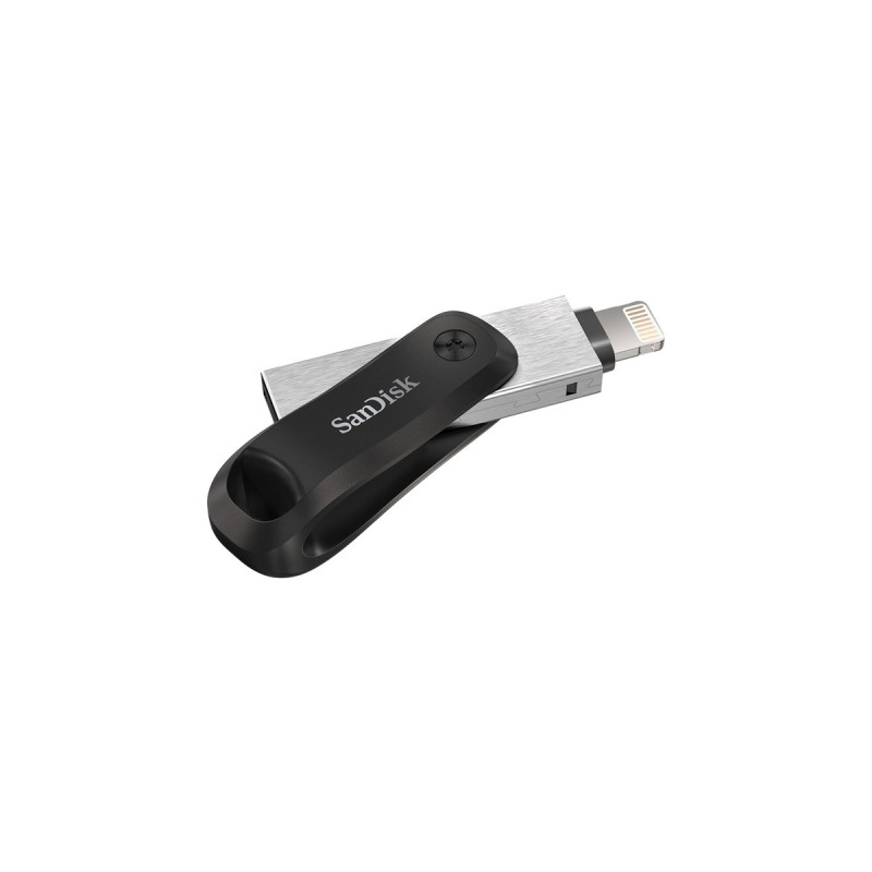 SanDisk iXpand Go 128 GB, USB-Stick(schwarz/silber, USB-A 3.2 Gen 1, Apple Lightning Connector)
