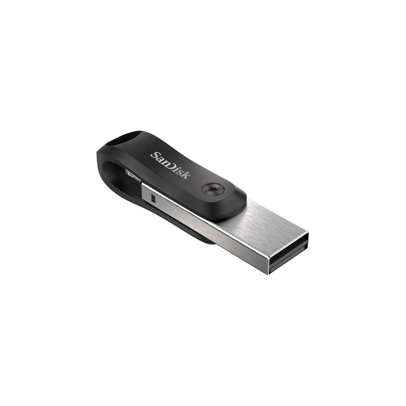 SanDisk iXpand Go 256 GB, USB-Stick(schwarz/silber, USB-A 3.2 Gen 1, Apple Lightning Connector)