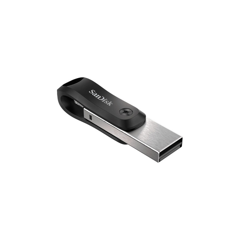 SanDisk iXpand Go 64 GB, USB-Stick(schwarz/silber, USB-A 3.2 Gen 1, Apple Lightning Connector)