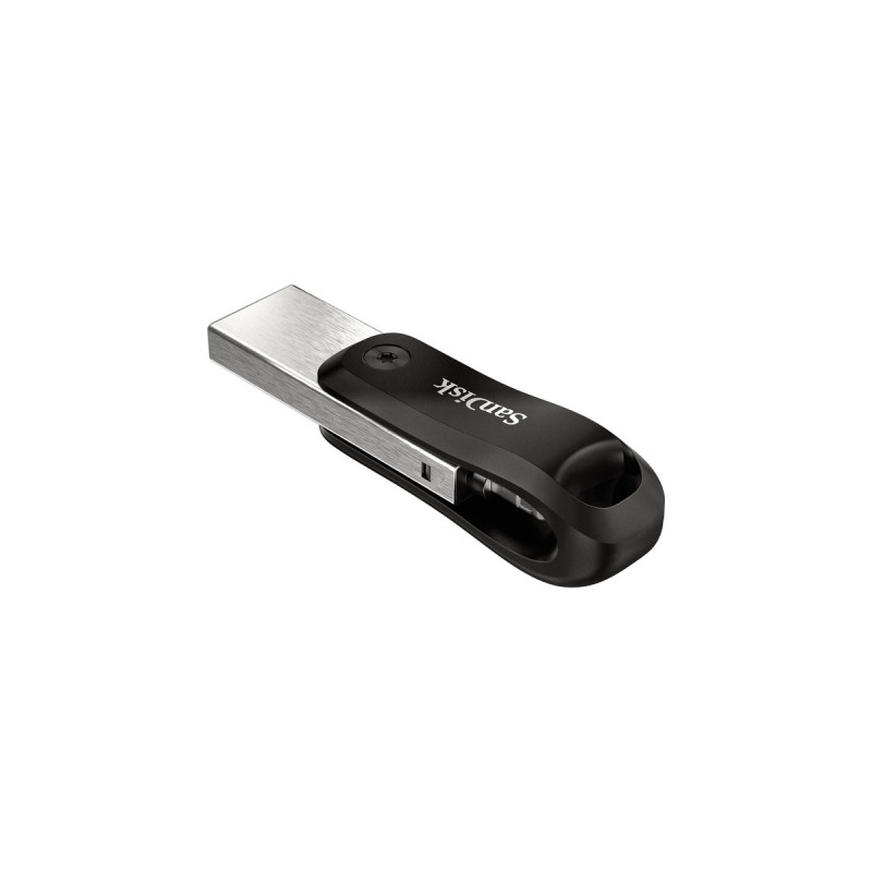SanDisk iXpand Go 64 GB, USB-Stick(schwarz/silber, USB-A 3.2 Gen 1, Apple Lightning Connector)