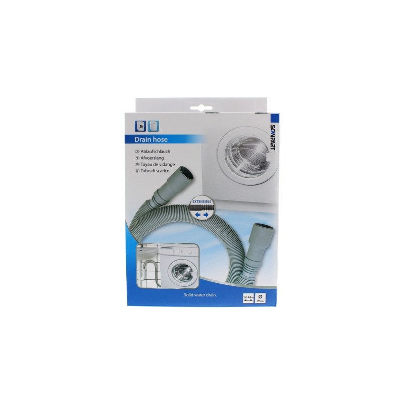 Scanpart Ablaufschlauch Flex, ausziehbar(grau, 1,2 - 4,0 Meter)