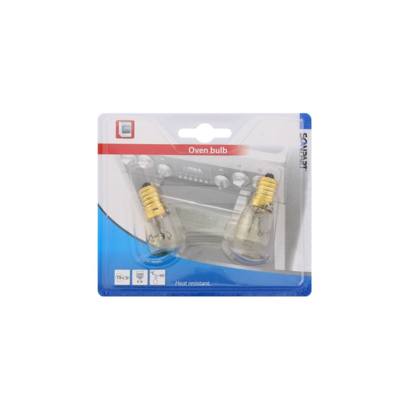 Scanpart Backofenlampe E14 15W 300° 110Lm(2 Stück)