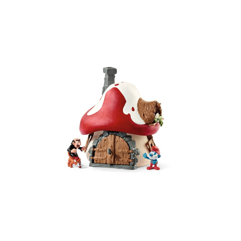 Schleich Die Schlümpfe Schlumpf Haus mit 2 Figuren, Spielgebäude