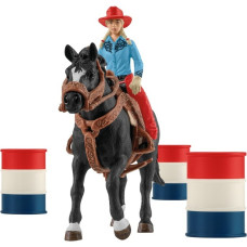 Schleich Farm World Barrel Racing mit Cowgirl, Spielfigur