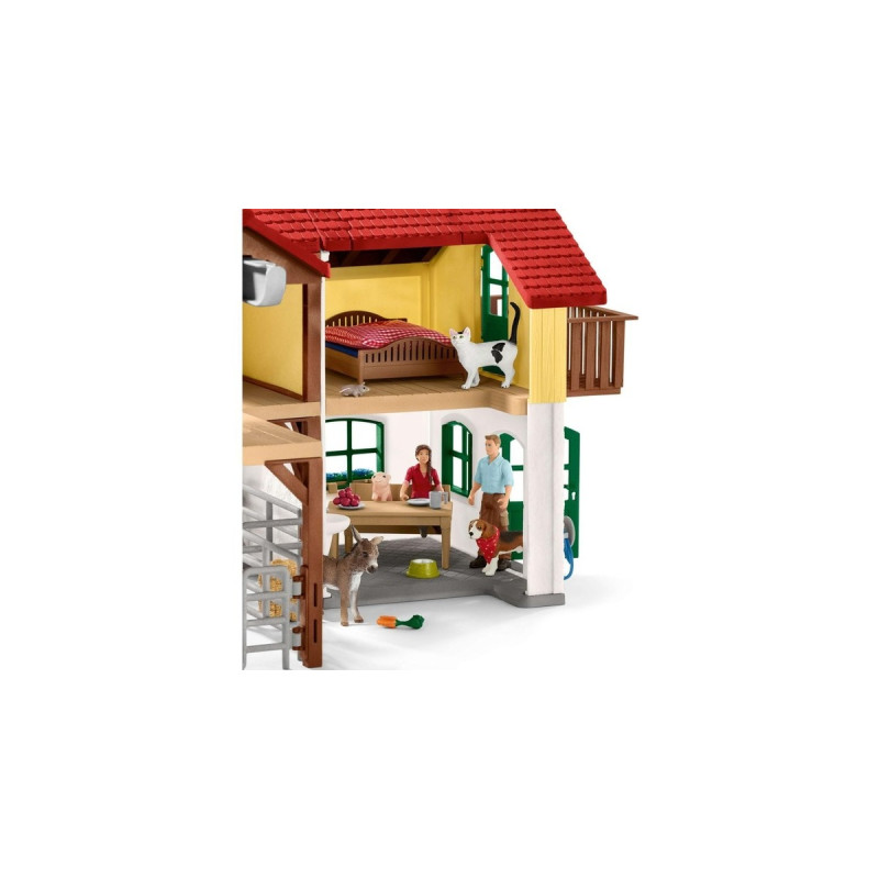 Schleich Farm World Bauernhaus mit Stall und Tieren, Spielfigur