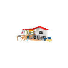 Schleich Farm World Tierarzt-Praxis mit Haustieren, Spielfigur