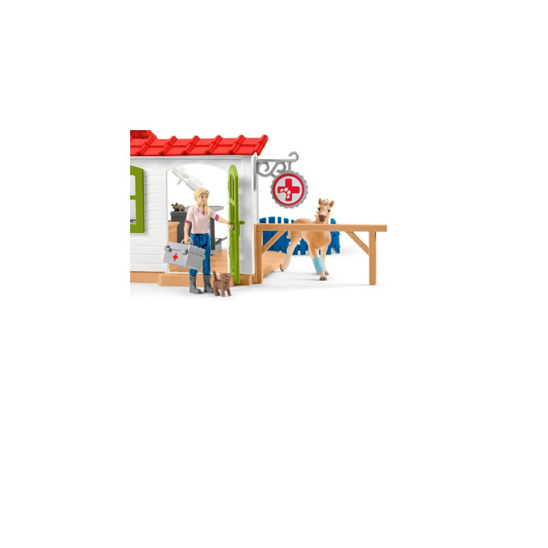 Schleich Farm World Tierarzt-Praxis mit Haustieren, Spielfigur