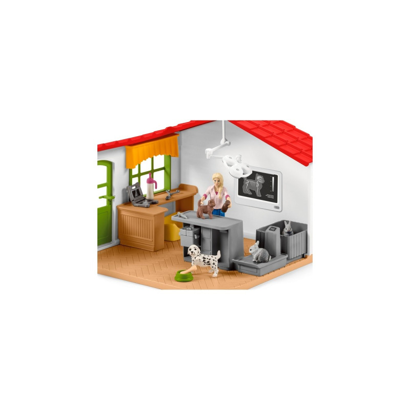 Schleich Farm World Tierarzt-Praxis mit Haustieren, Spielfigur