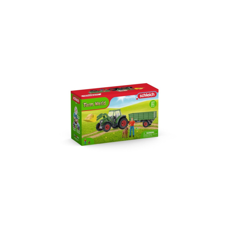 Schleich Farm World Traktor mit Anhänger, Spielfahrzeug