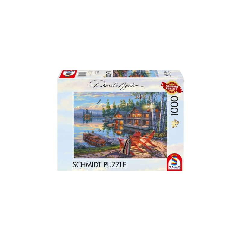 Schmidt Spiele Darrell Bush: Seeufer am Loon Lake, New York, Puzzle(1000 Teile)
