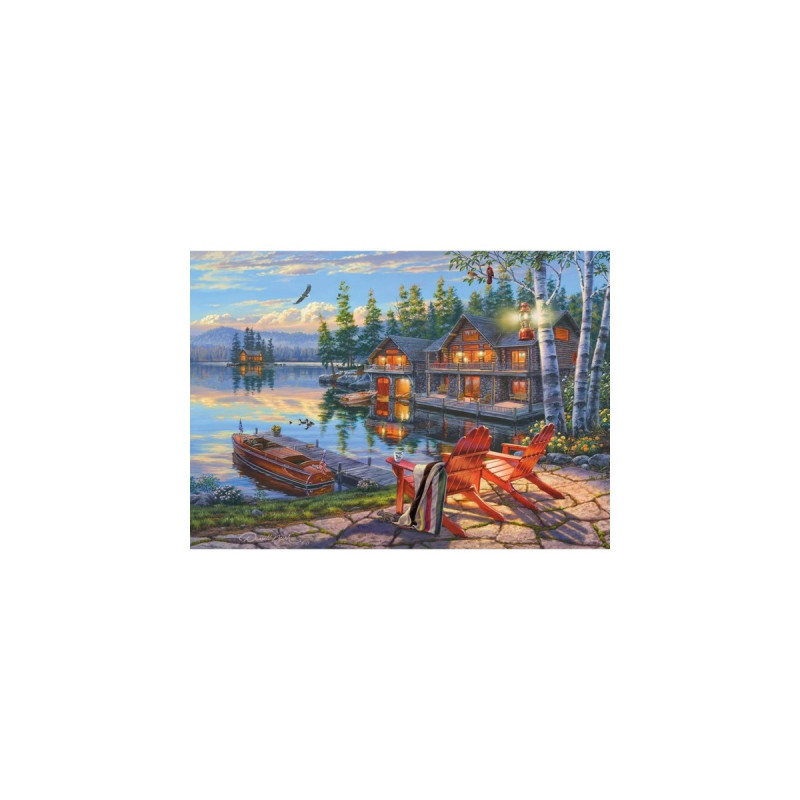 Schmidt Spiele Darrell Bush: Seeufer am Loon Lake, New York, Puzzle(1000 Teile)