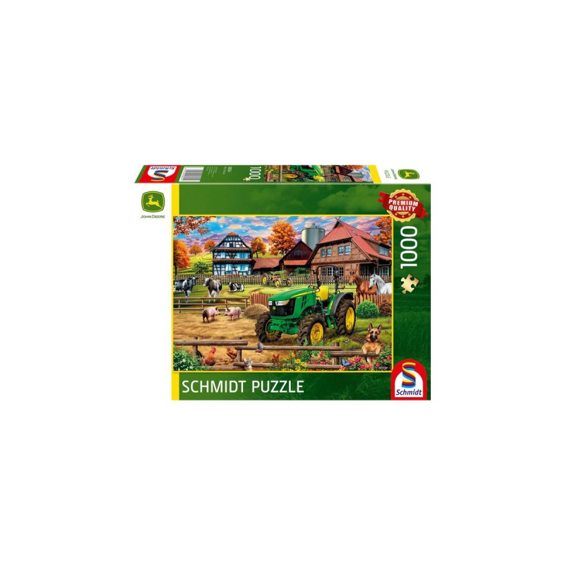 Schmidt Spiele John Deere: Bauernhof mit Traktor 5050E, Puzzle(1000 Teile)