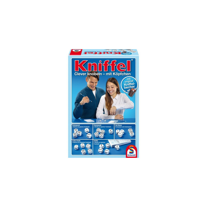 Schmidt Spiele Kniffel mit Lederwürfelbecher, Würfelspiel