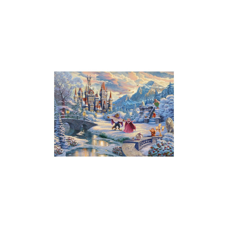 Schmidt Spiele Thomas Kinkade Studios: Disney - Die Schöne und das Biest, Zauberhafter Winterabend(Limited Christmas Edition, 1000 Teile)
