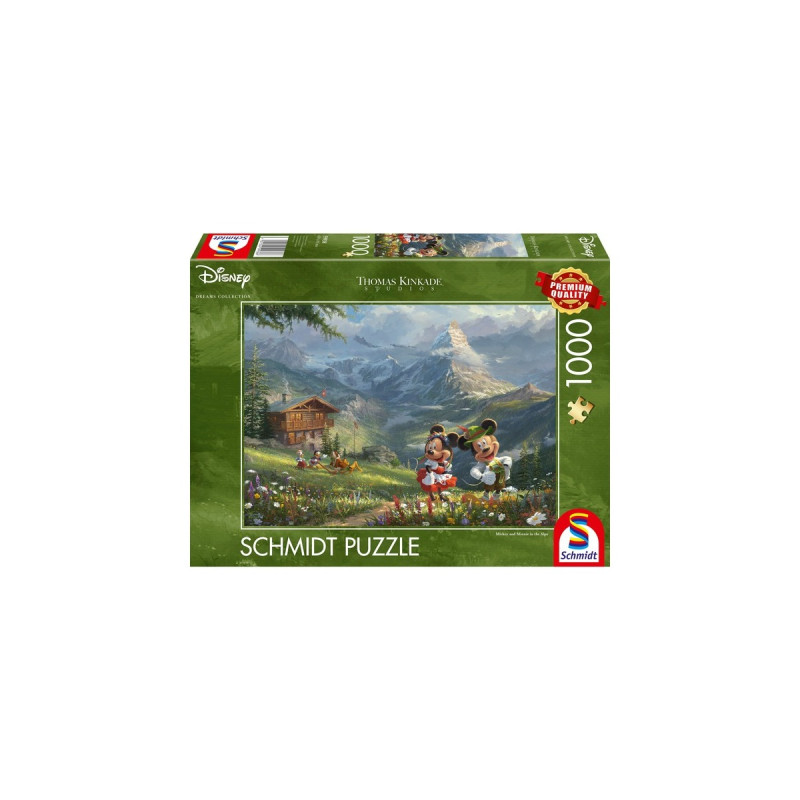 Schmidt Spiele Thomas Kinkade Studios: Disney - Mickey & Minnie in den Alpen, Puzzle(1000 Teile)
