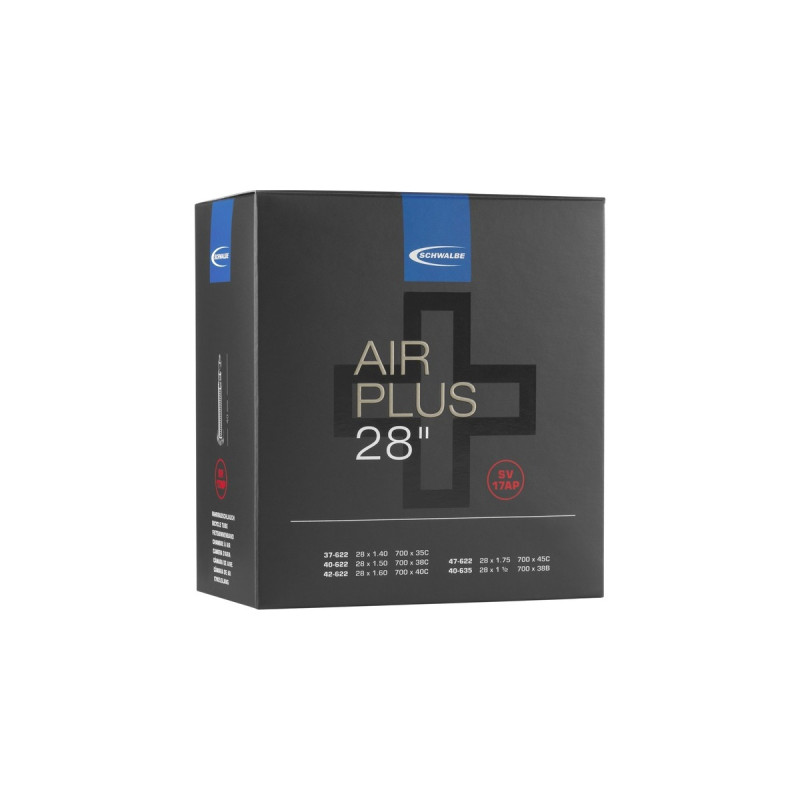 Schwalbe Fahrradschlauch Nr. 17AP, AIR PLUS, 37/47 - 622/635(Sclaverandventil (SV/FV) 40mm)