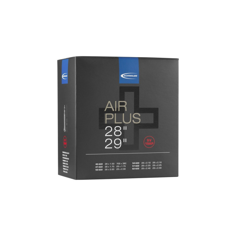 Schwalbe Fahrradschlauch Nr. 19AP, AIR PLUS, 40/62 - 622(Sclaverandventil (SV/FV) 40mm)