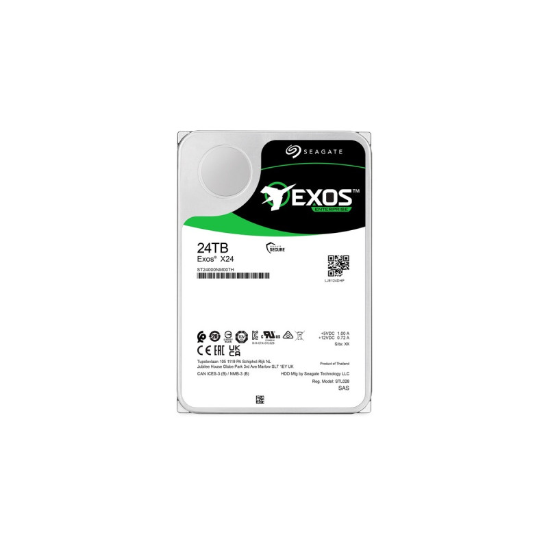 Seagate Exos X24 24 TB, Festplatte(SAS 12 Gb/s, 3,5