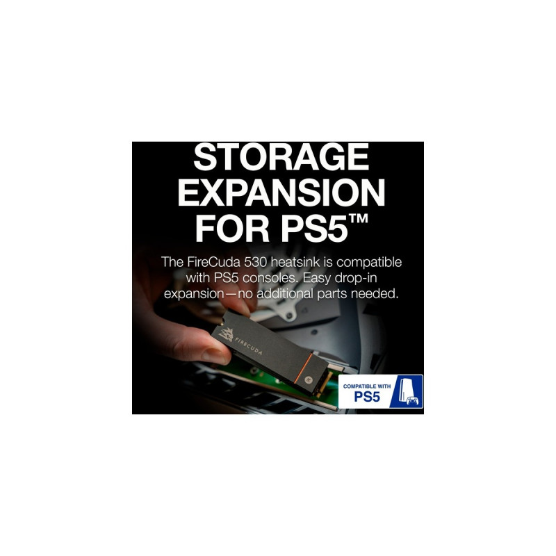 Seagate FireCuda 530 4 TB mit Kühlkörper, SSD(schwarz, PCIe 4.0 x4, NVMe 1.4, M.2 2280)